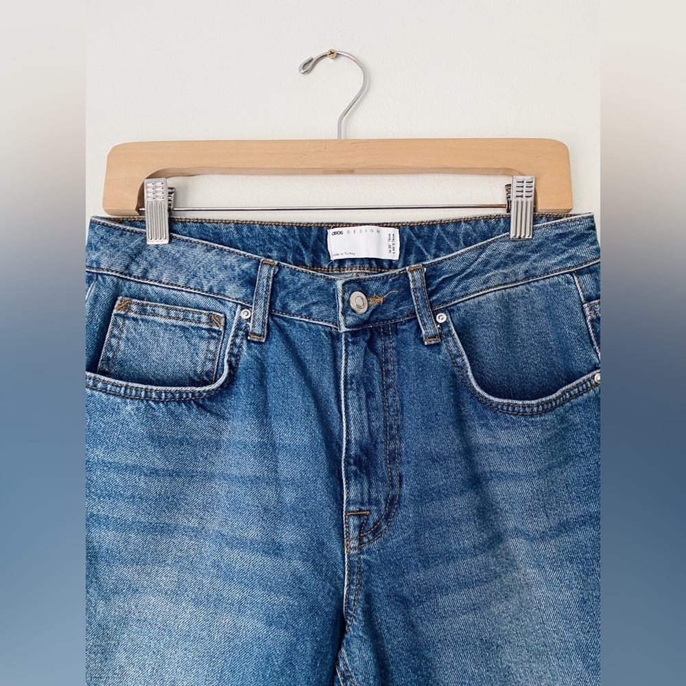 ASOS High Waisted Rise Tapered Relaxed Denim Jeans Classic Medium Wash 30 VTG - Picture 4 of 9